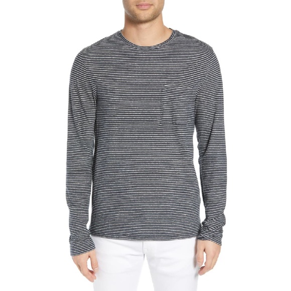 NWT VINCE Feeder Stripe Long Sleeve Cotton Top XS